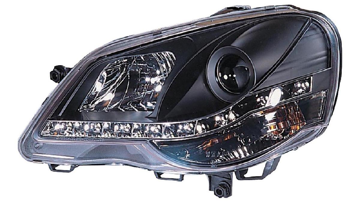 Set+de+phares+look-diurnes+sur+mesure+pour+Volkswagen+Polo+9N2+2005-2009+-+Noir